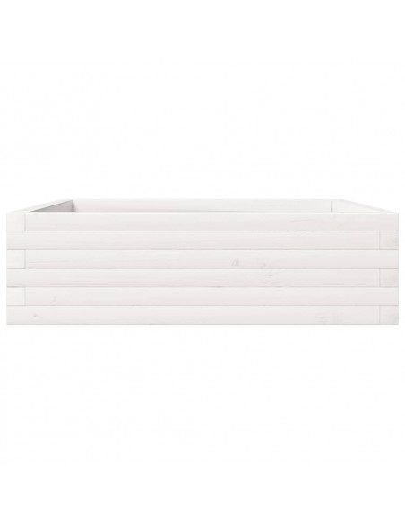 Fioriera da Giardino Bianca 80x80x23 cm Legno Massello di Pino