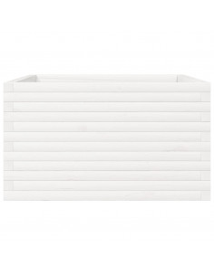 Fioriera da Giardino Bianca 80x80x45,5cm Legno Massello di Pino