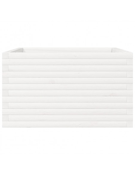 Fioriera da Giardino Bianca 80x80x45,5cm Legno Massello di Pino
