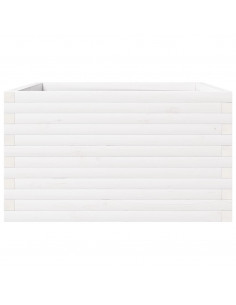 Fioriera da Giardino Bianca 80x80x46 cm Legno Massello di Pino