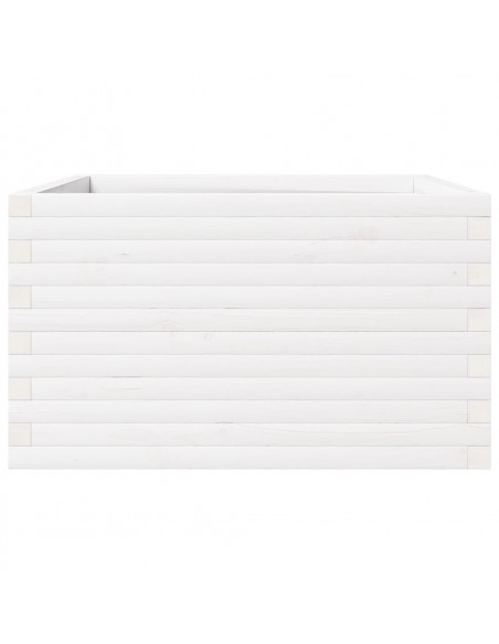 Fioriera da Giardino Bianca 80x80x46 cm Legno Massello di Pino