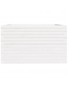 Fioriera da Giardino Bianca 80x80x49,5cm Legno Massello di Pino