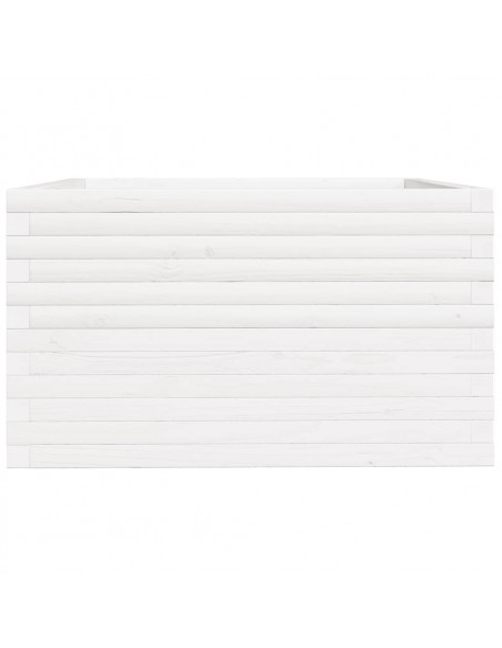 Fioriera da Giardino Bianca 80x80x49,5cm Legno Massello di Pino