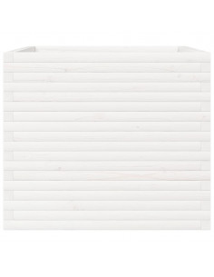 Fioriera da Giardino Bianca 80x80x68,5cm Legno Massello di Pino