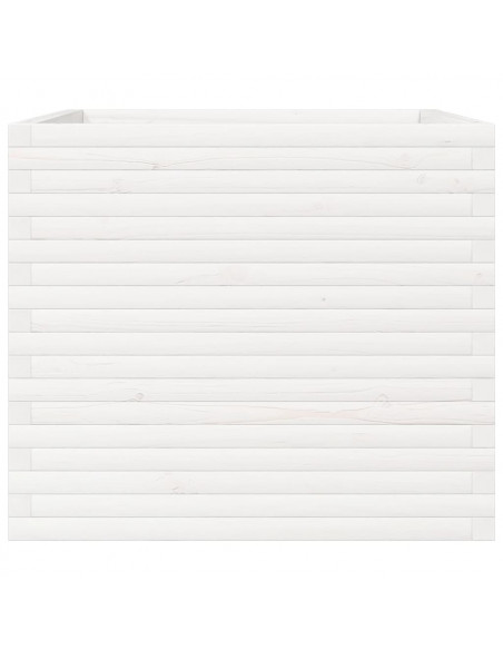 Fioriera da Giardino Bianca 80x80x68,5cm Legno Massello di Pino