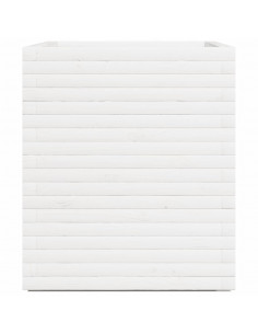 Fioriera da Giardino Bianca 90x60x72 cm Legno Massello di Pino