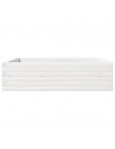 Fioriera da Giardino Bianca 90x90x23 cm Legno Massello di Pino
