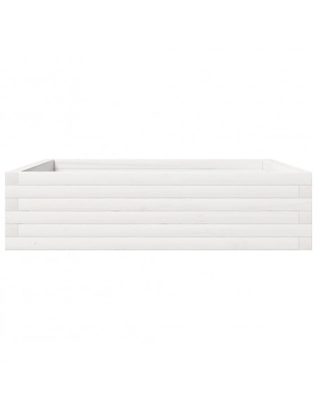 Fioriera da Giardino Bianca 90x90x23 cm Legno Massello di Pino