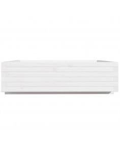 Fioriera da Giardino Bianca 90x90x26,5cm Legno Massello di Pino