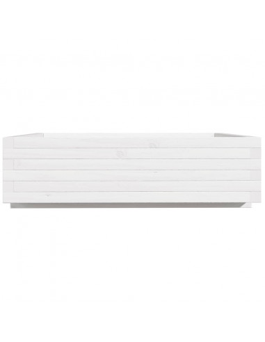 Fioriera da Giardino Bianca 90x90x26,5cm Legno Massello di Pino