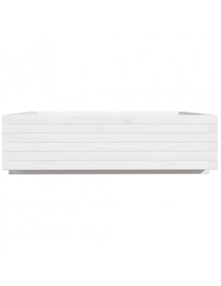 Fioriera da Giardino Bianca 90x90x26,5cm Legno Massello di Pino