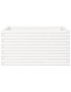 Fioriera da Giardino Bianca 90x90x46 cm Legno Massello di Pino