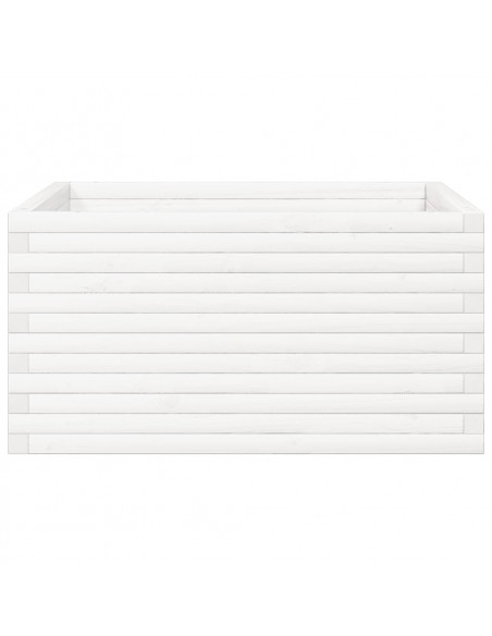 Fioriera da Giardino Bianca 90x90x46 cm Legno Massello di Pino