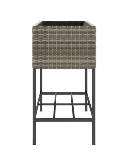 Fioriera da Giardino con Ripiano Grigia in Polyrattan