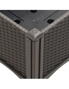 Fioriera da Giardino con Traliccio Marrone 160x40x142 cm in PP