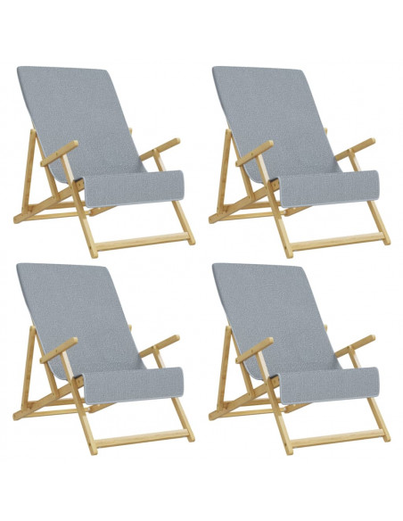 Asciugamani da Spiaggia 4 pz Grigi 60x135 cm in Tessuto 400 GSM