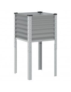 Fioriera da Giardino Grigia 45x45x88 cm in Acciaio