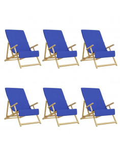 Asciugamani da Spiaggia 6pz Blu Reale 60x135 cm Tessuto 400 GSM 2