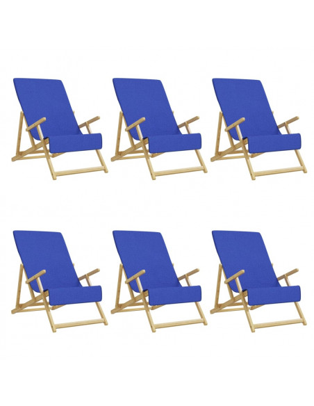 Asciugamani da Spiaggia 6pz Blu Reale 60x135 cm Tessuto 400 GSM
