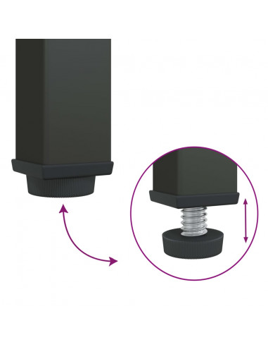Credenza Nera 75x35x105 cm Vetro e Acciaio