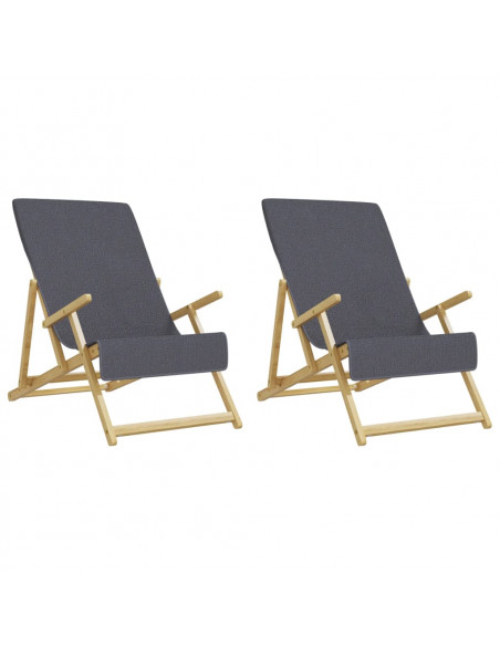 Asciugamani da Spiaggia 2 pz Antracite 60x135cm Tessuto 400 GSM