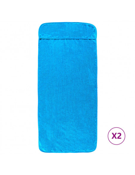 Asciugamani da Spiaggia 2 pz Turchese 75x200 cm Tessuto 400 GSM