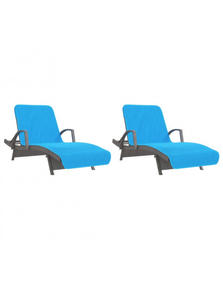 Asciugamani da Spiaggia 2 pz Turchese 75x200 cm Tessuto 400 GSM