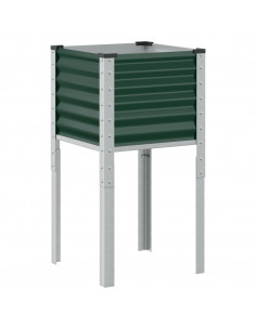 Fioriera da Giardino Verde 45x45x88 cm in Acciaio