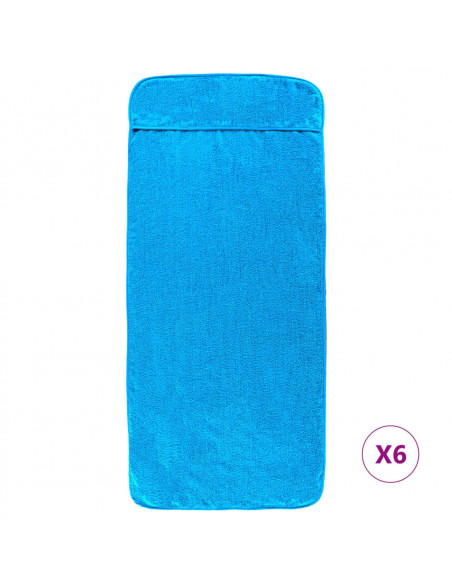 Asciugamani da Spiaggia 6 pz Turchese 60x135 cm Tessuto 400 GSM