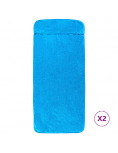 Asciugamani da Spiaggia 2 pz Turchese 60x135 cm Tessuto 400 GSM 2