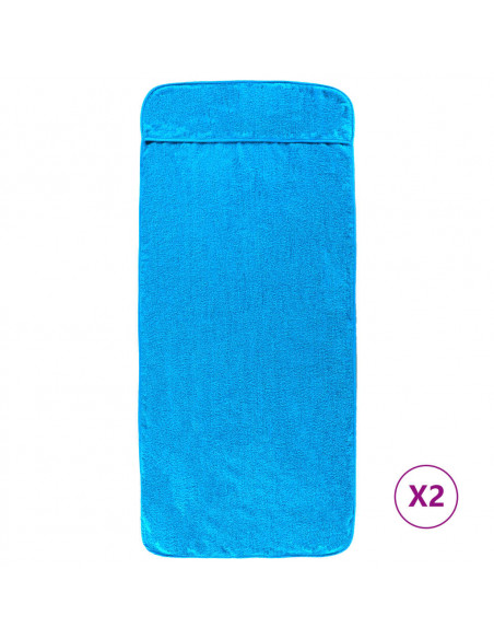 Asciugamani da Spiaggia 2 pz Turchese 60x135 cm Tessuto 400 GSM