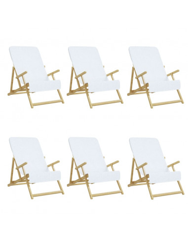 Asciugamani da Spiaggia 6 pz Bianchi 60x135 cm Tessuto 400 GSM