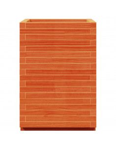 Fioriera Giardino Marrone Cera 50x50x72,5cm Legno Massello Pino