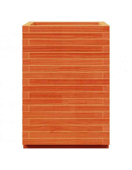 Fioriera Giardino Marrone Cera 50x50x72,5cm Legno Massello Pino