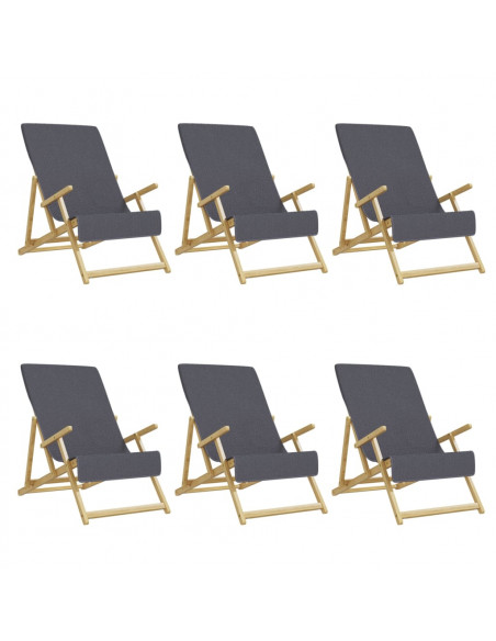Asciugamani da Spiaggia 6pz Antracite 60x135 cm Tessuto 400 GSM
