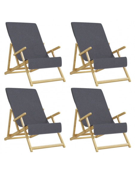 Asciugamani da Spiaggia 4pz Antracite 60x135 cm Tessuto 400 GSM