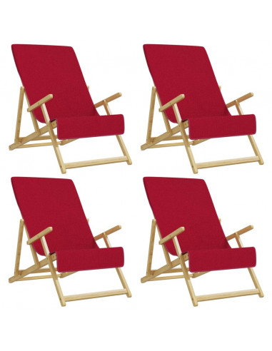 Asciugamani da Spiaggia 4 pz Borgogna 60x135 cm Tessuto 400 GSM