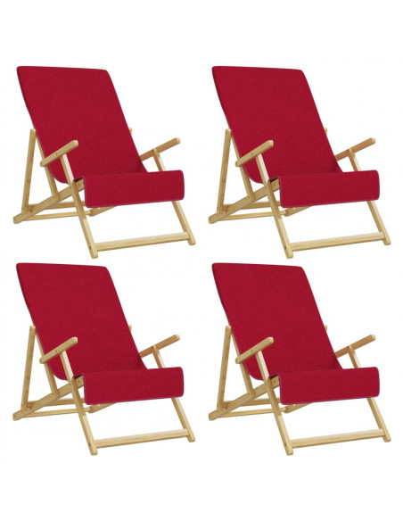 Asciugamani da Spiaggia 4 pz Borgogna 60x135 cm Tessuto 400 GSM