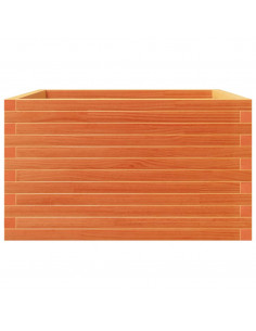 Fioriera Giardino Marrone Cera 80x80x46 cm Legno Massello Pino