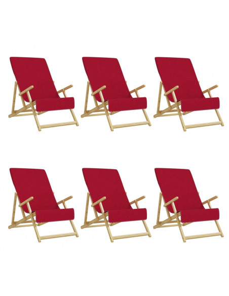 Asciugamani da Spiaggia 6 pz Borgogna 60x135 cm Tessuto 400 GSM