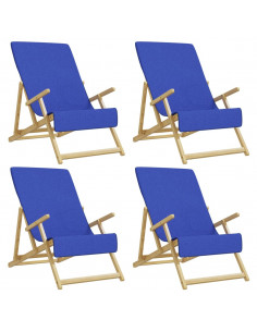 Asciugamani da Spiaggia 4pz Blu Reale 60x135 cm Tessuto 400 GSM 2