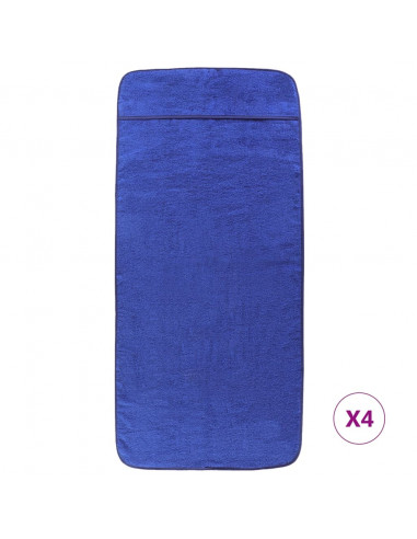 Asciugamani da Spiaggia 4pz Blu Reale 60x135 cm Tessuto 400 GSM