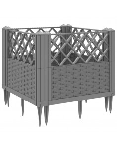 Fioriera Giardino Picchetti Grigio Chiaro 43,5x43,5x43,5 cm PP