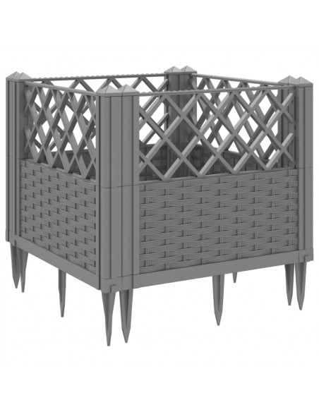 Fioriera Giardino Picchetti Grigio Chiaro 43,5x43,5x43,5 cm PP