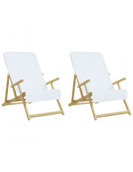 Asciugamani da Spiaggia 2 pz Bianchi 60x135 cm Tessuto 400 GSM