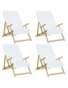 Asciugamani da Spiaggia 4 pz Bianchi 60x135 cm Tessuto 400 GSM 2