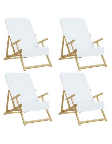 Asciugamani da Spiaggia 4 pz Bianchi 60x135 cm Tessuto 400 GSM