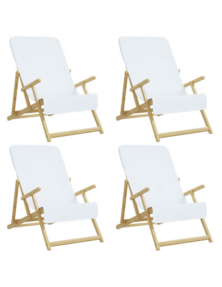 Asciugamani da Spiaggia 4 pz Bianchi 60x135 cm Tessuto 400 GSM