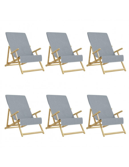 Asciugamani da Spiaggia 6 pz Grigi 60x135 cm Tessuto 400 GSM
