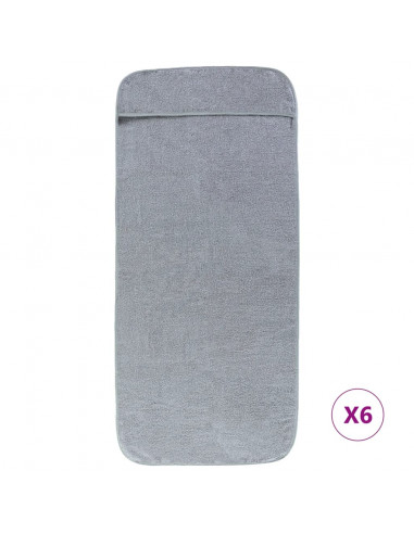 Asciugamani da Spiaggia 6 pz Grigi 60x135 cm Tessuto 400 GSM